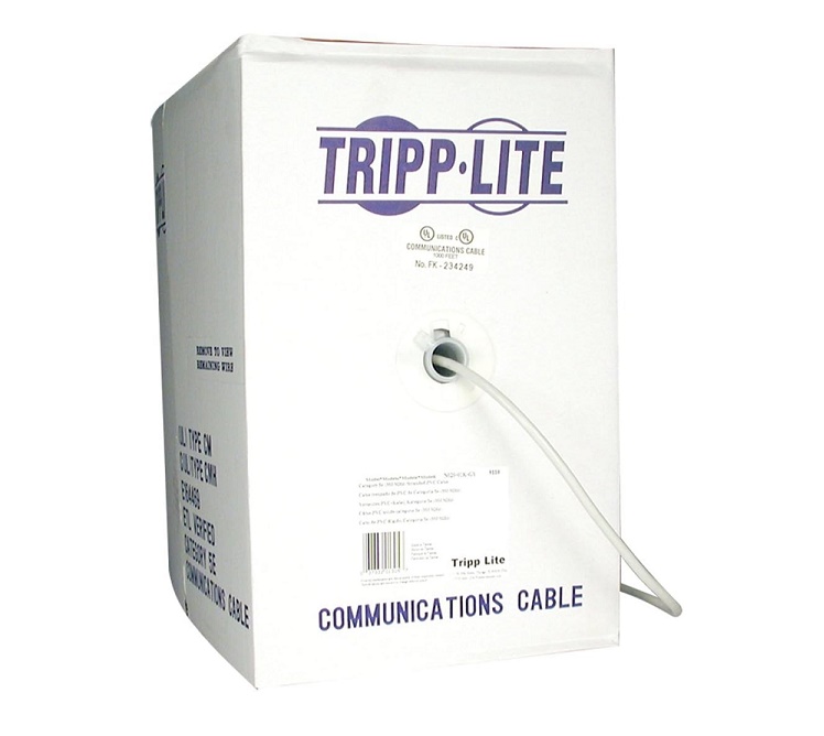 Tripp Lite Cat5e 350MHz Bulk Outdoor-Rated Solid-core 1000ft Ethernet Cable Gray N028-01K-GY