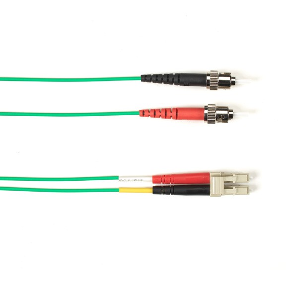 Blackbox FOCMRSM-015M-STLC-GN OS2 9-Micron Single-Mode Fiber Optic Patch Cable Green 49.2ft