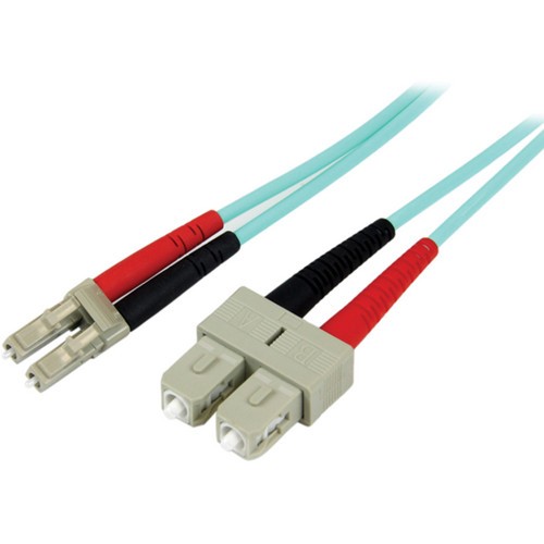 StarTech.com A50FBLCSC1 10GB Aquamultimode 50/125 Duplex Fiber Patch Cable LC/SC