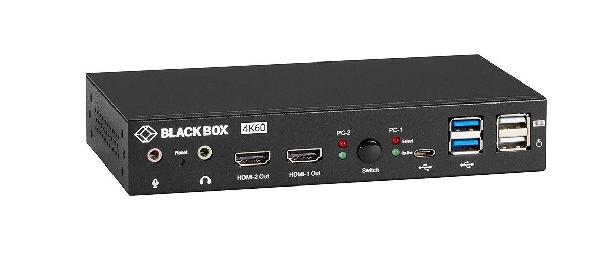 Black Box Uhd 4K Dual-Monitor Kvm Hdmi Displayport Usb 3.2 Switch KVD200-2H