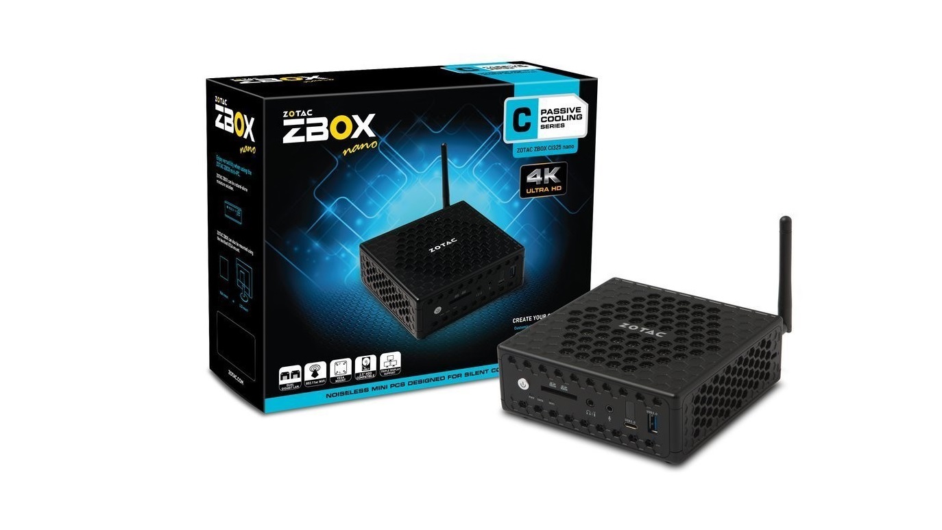 Zotac Zbox CI325 Nano Intel Celeron N3160 1.6GHz No Ram No HDD Barebone Computer ZBOX-CI325NANO-U