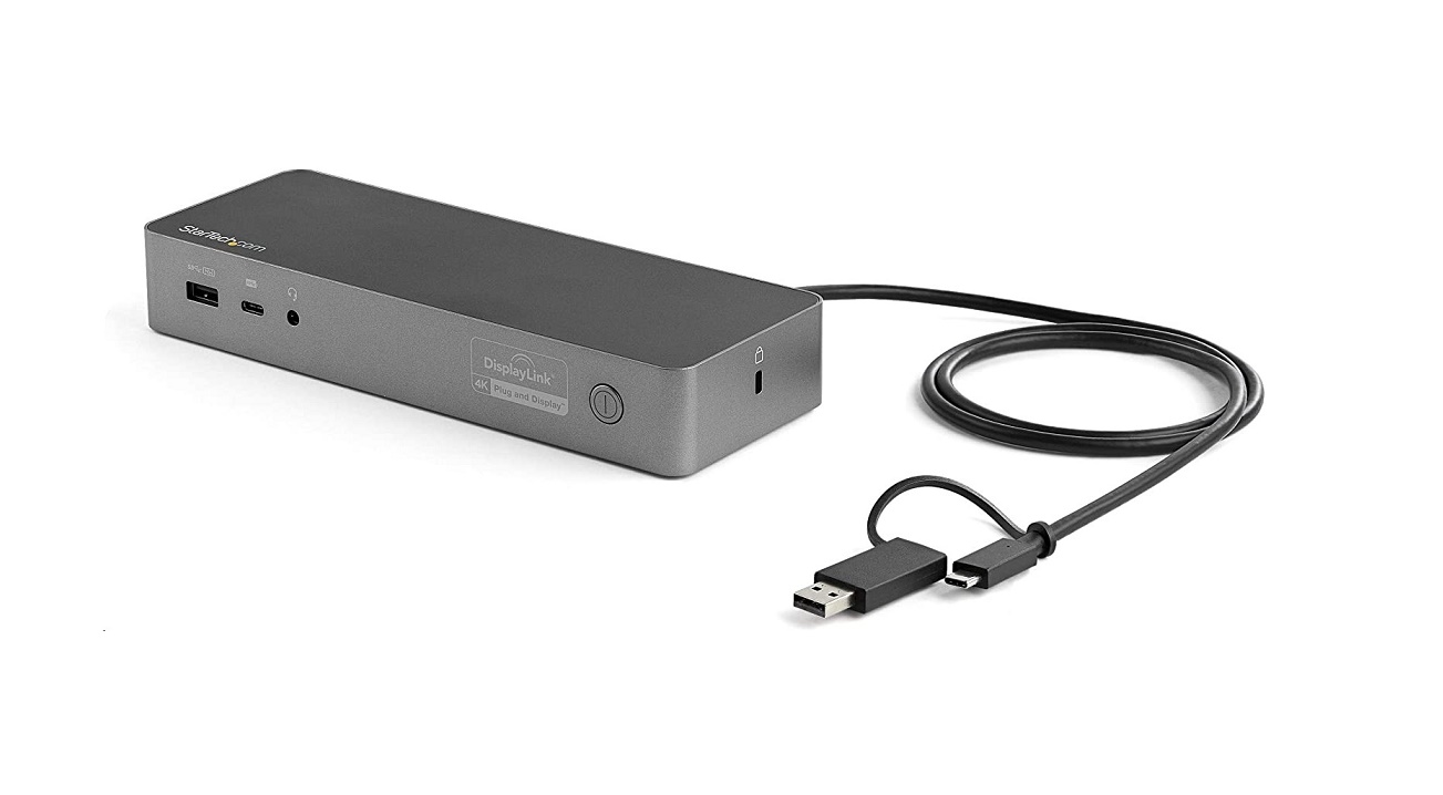 StarTech USB-C/A Dock Hybrid Universal Laptop Docking Station 100W 4K HDMI DP DK30C2DPEP