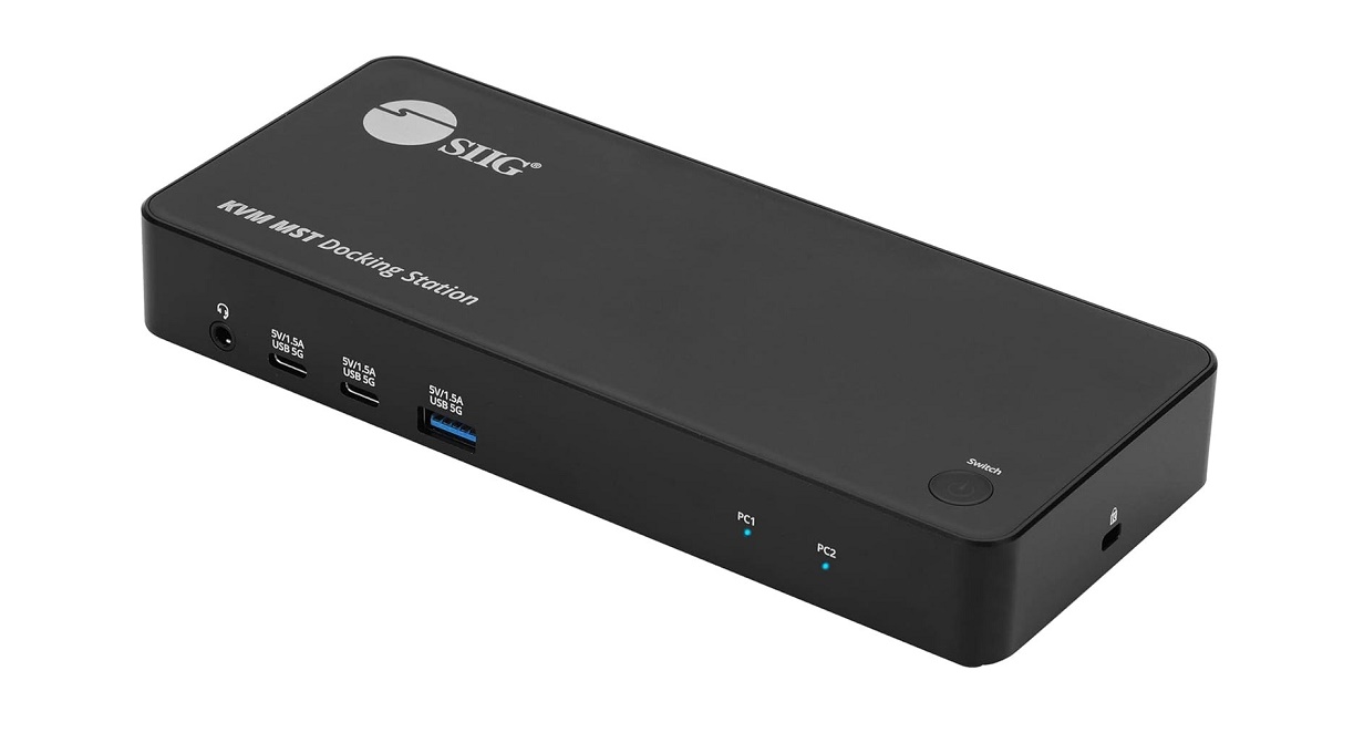 Siig 2-Ports Dual Host 4K USB-C Kvm Docking Station CE-DK0111-S1