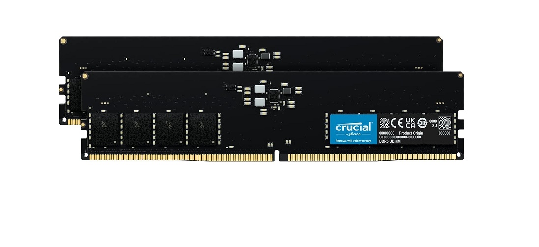 Crucial 32GB 2x16GB DDR5 4800MHz PC5-38400 Memory Kit CT2K16G48C40U5