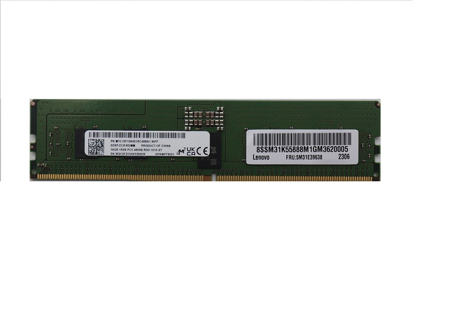 Lenovo 16GB DDR5-4800MHz 1RX8 Ecc Reg Rdimm Memory 5M31E39638 Micron