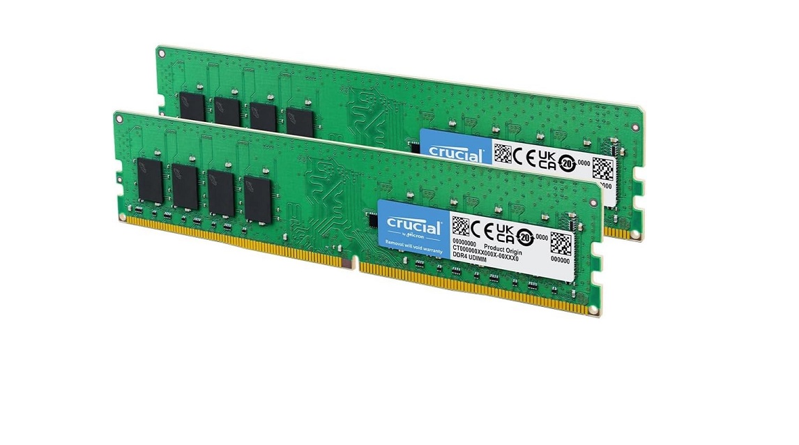 Crucial 64GB (2x32GB) DDR4 3200MHz Non-ECC 288pin CL22 Desktop Memory CT2K32G4DFD832A