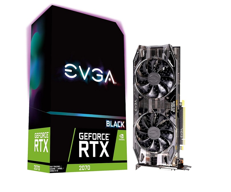 8GB EVGA GeForce RTX 2070 Black Dual Fans PCI Express 3.0 x16 08G-P4-1071-KR
