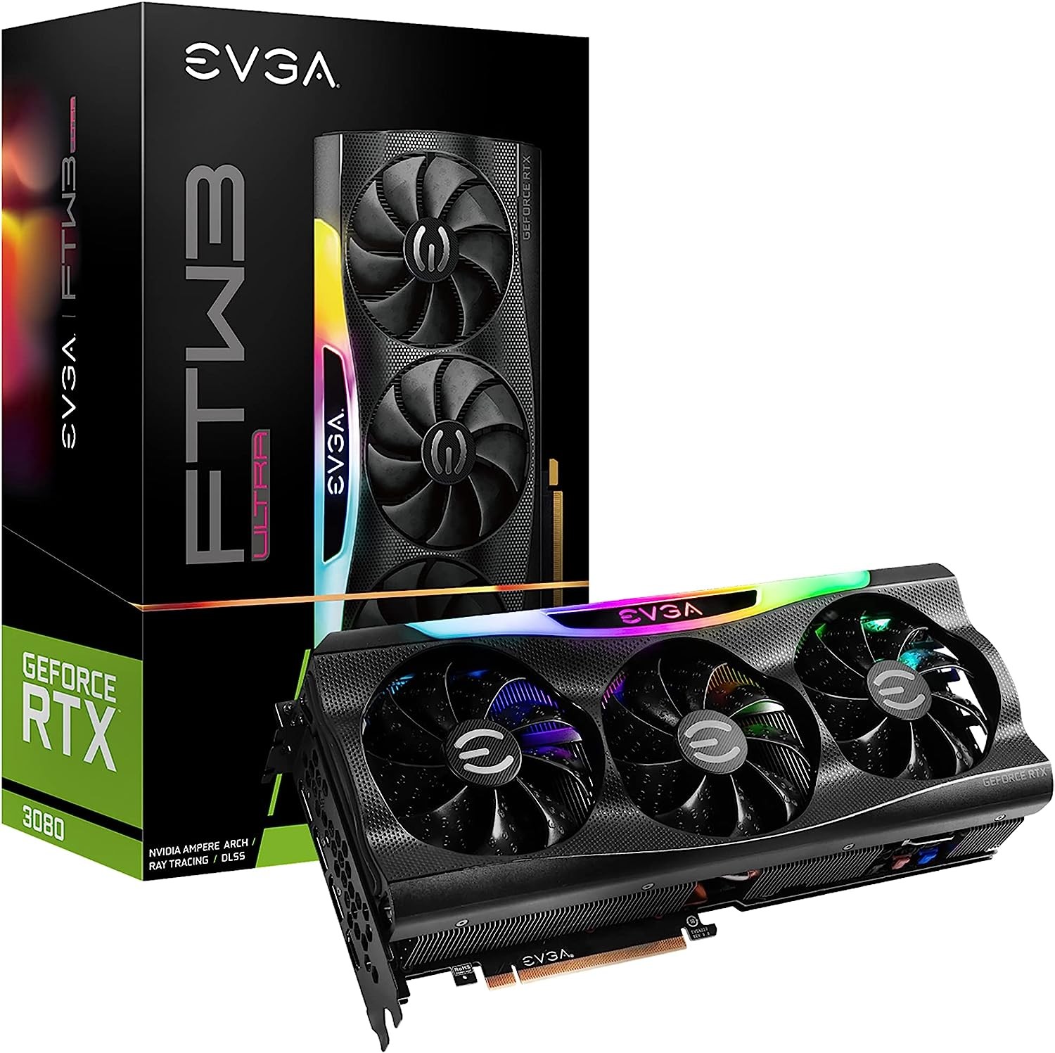 10GB EVGA GeForce RTX 3080 FTW3 Ultra Gaming GDDR6X LHR PCI-E 10G-P5-3897-KL Graphic Card