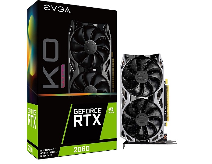 Evga 6GB Nvidia Rtx 2060 Ko Dvi Hdmi Dp Gaming Graphics Card 06G-P4-2068-KR