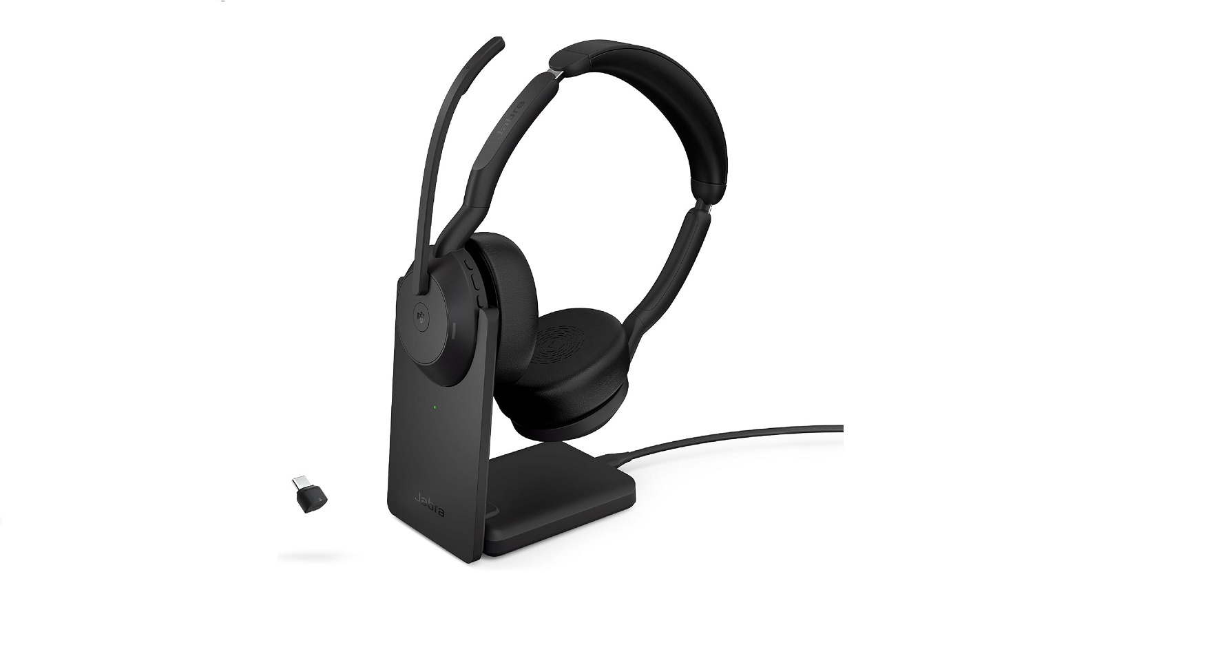 Jabra Evolve2 55 Stereo Wireless Headset With Charging Stand Black 25599-999-889-01