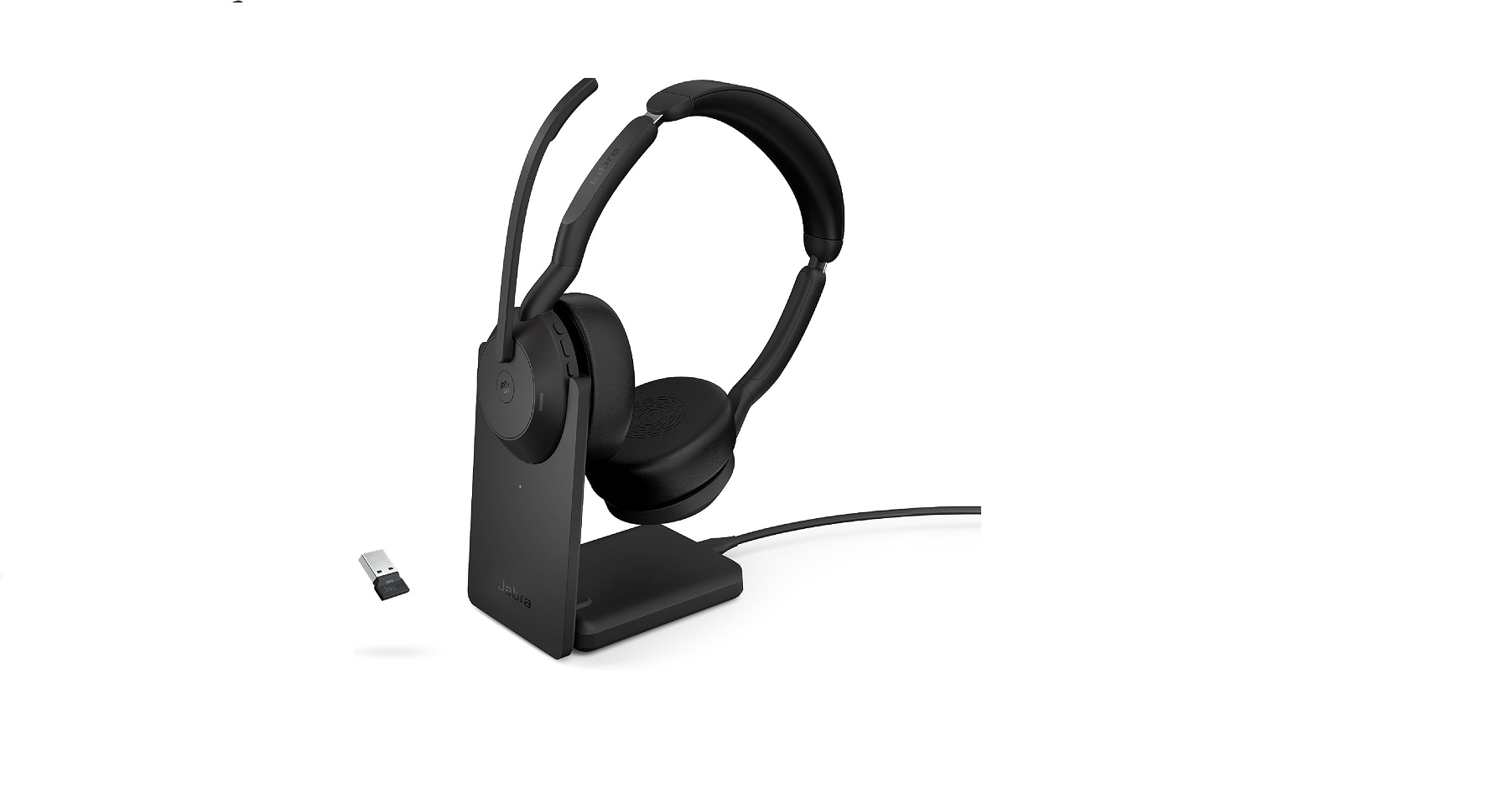 Jabra Evolve2 55 Stereo Wireless Headset With Charging Stand Black 25599-999-989-01