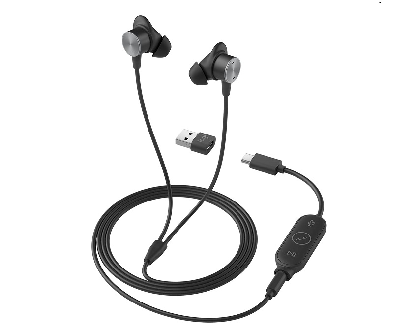 Logitech Zone Wired USB-C Graphite Earbuds 981-001012