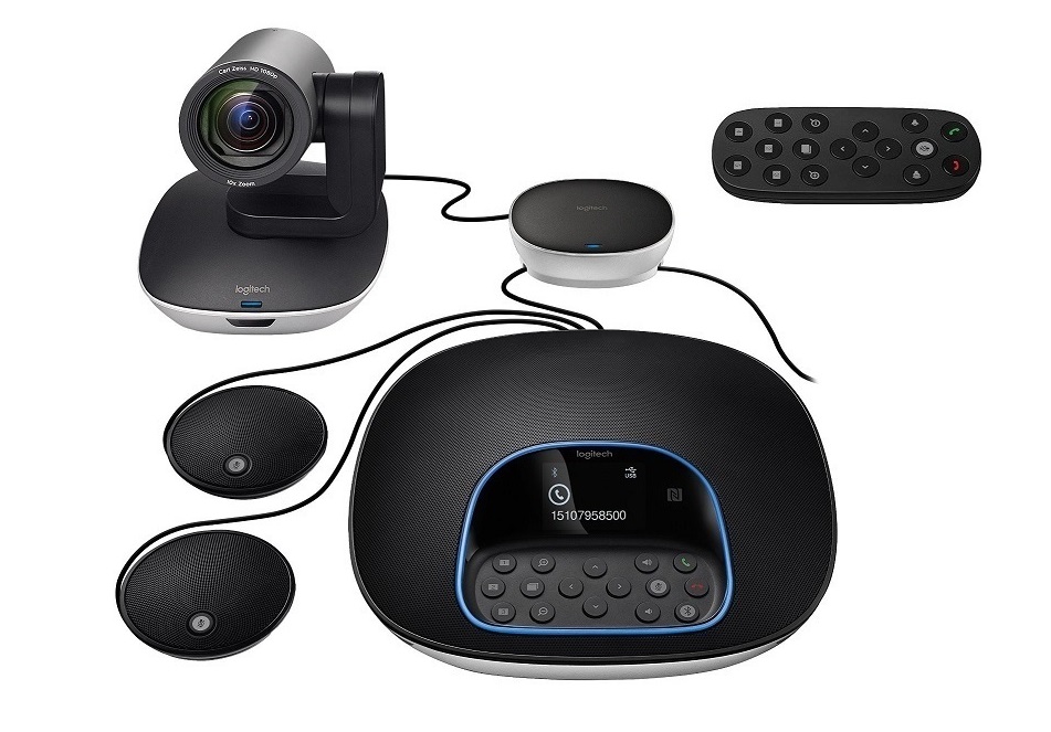 Logitech 960-001060 Group Wireless Video Conferencing Bundle With Expansion Mics Camera SpeakerPhone 960-001060