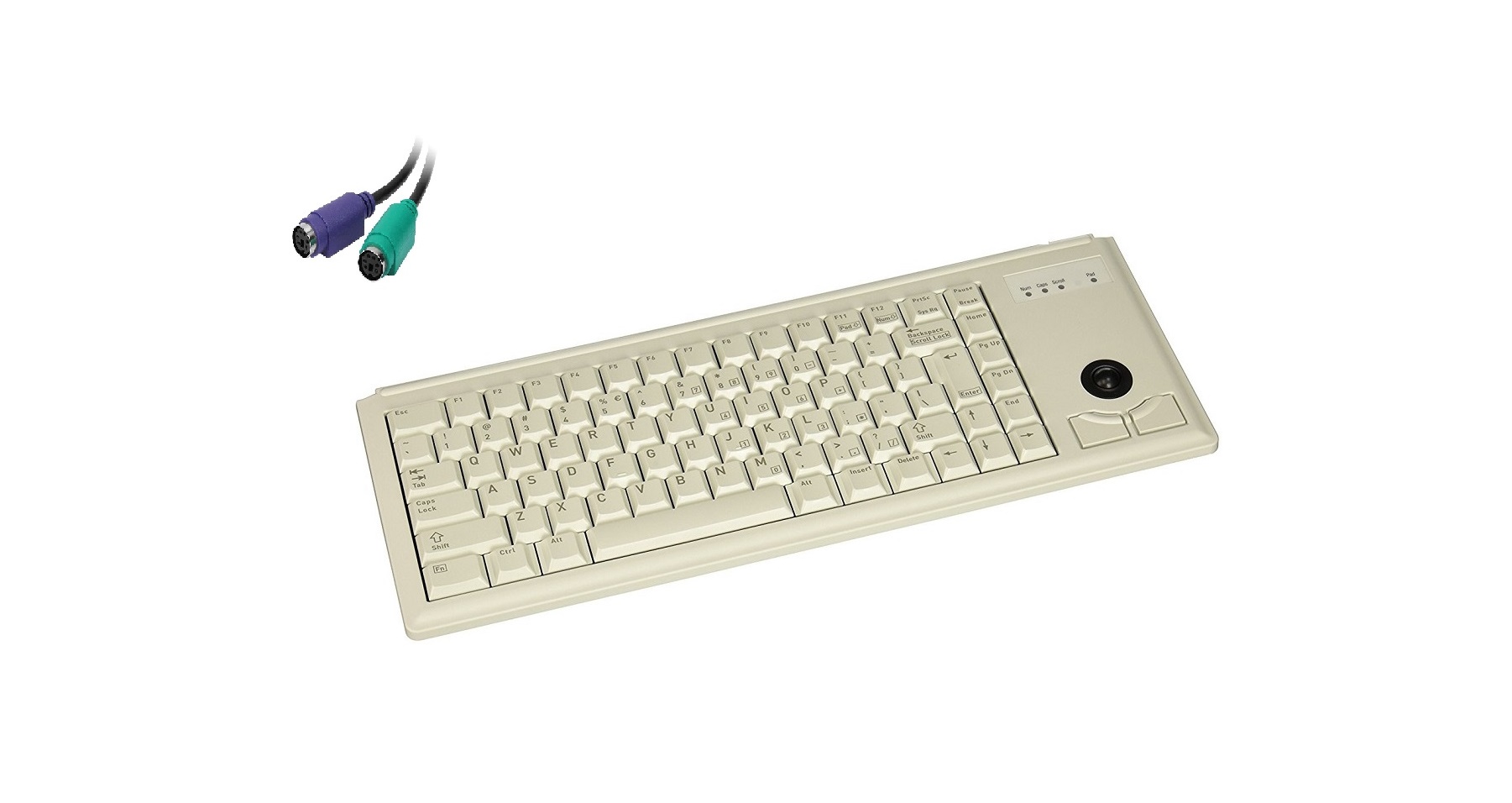 Cherry G84 Ultraslim Keyboard w/Trackball Light Gray G84-4420LPBEU-0