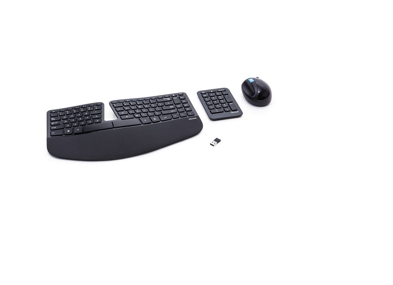 Microsoft Sculpt Ergonomic Wireless USB Keyboard and Mouse Combo Black English French L5V-00003
