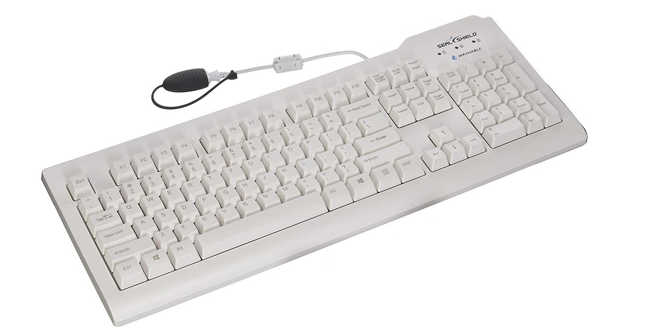 Seal Shield Medical Grade Usb Keyboard White Silver SSWKSV207