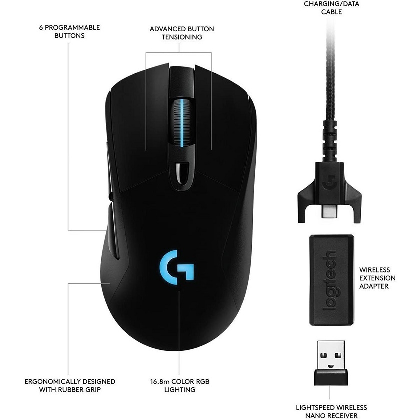 Logitech G703 Lightspeed Wireless Gaming Mouse 910-005638