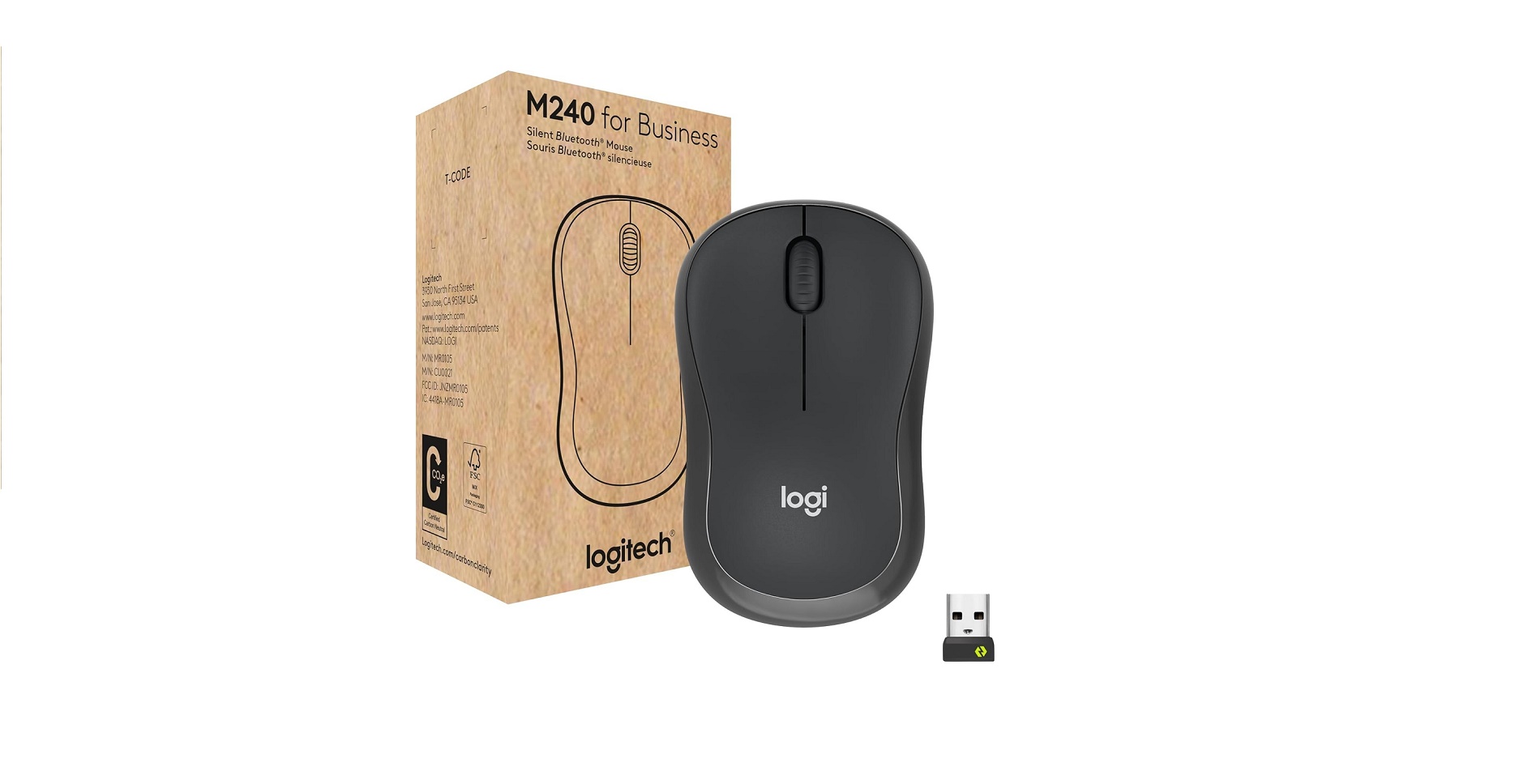 Logitech M240 For Business Silent Wireless Mouse Black 910-007181