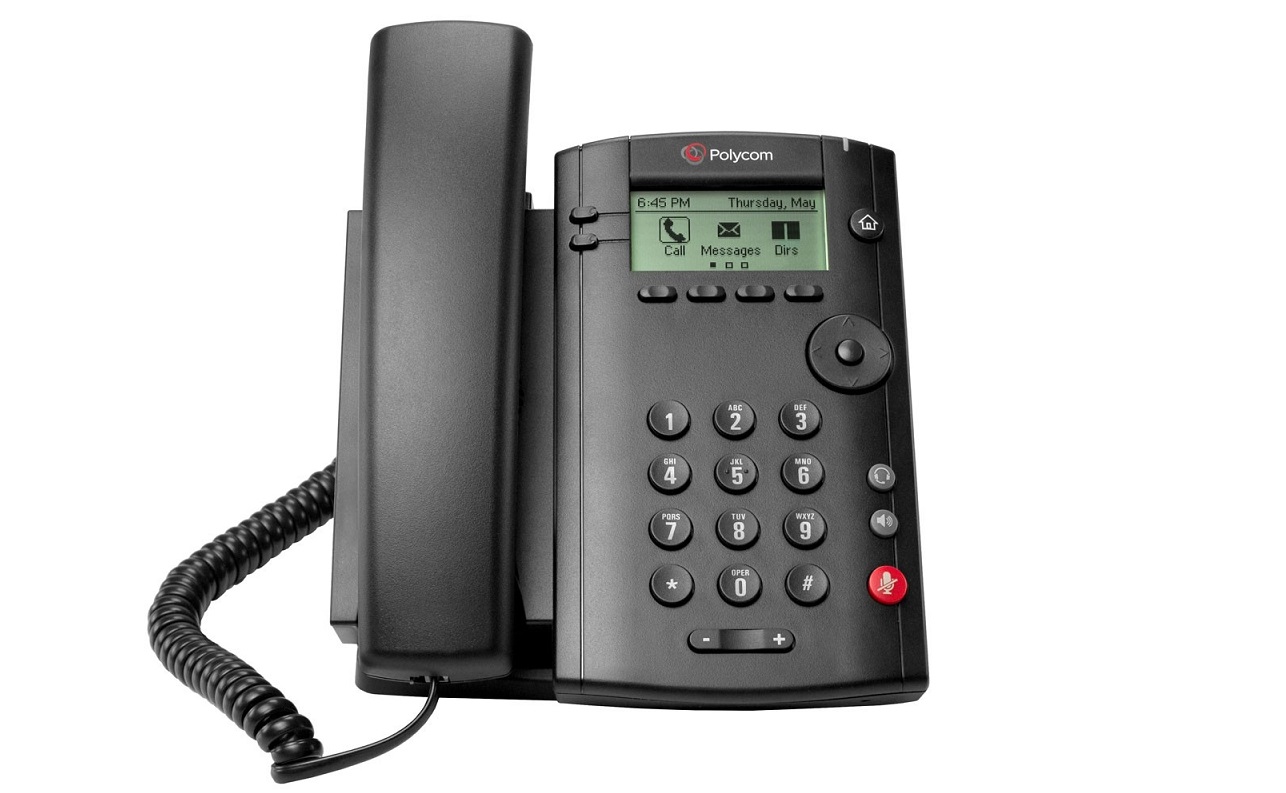 Polycom VVX 101 PoE VoIP Desktop Phone Black 2200-40250-025