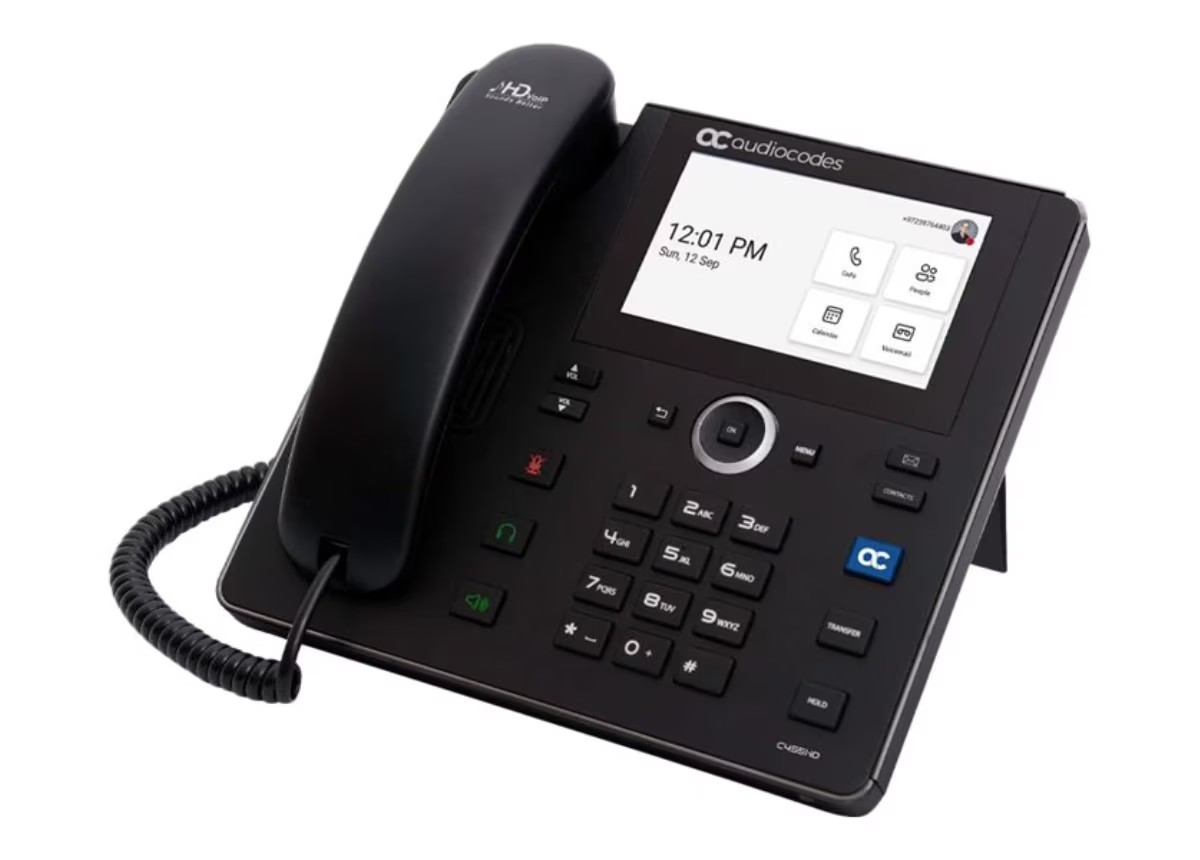 Audiocodes C455HD Voip Phone With Caller Id Black TEAMS-C455HD