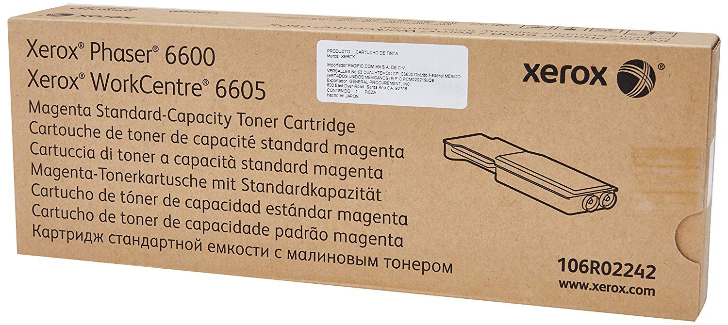 Genuine Xerox 106R02242 Magenta Toner Cartridge For Phaser 6600 WorkCentre 6605