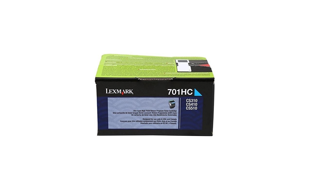 Genuine Lexmark 701HC Cyan High Yield Toner Cartridge 70C1HC0