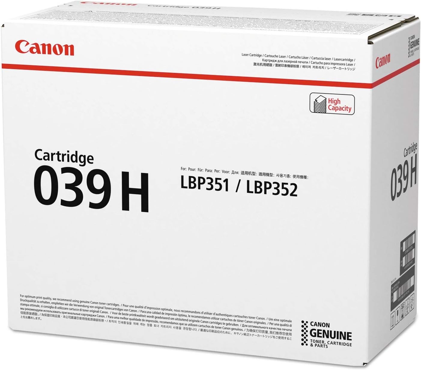 Canon Original CRG-039H High Yield Toner Cartridge Black 0288C001