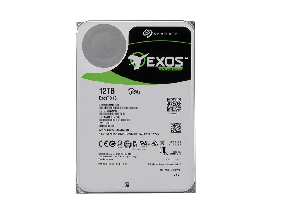 12TB Seagate SAS Exos X16 7200RPM 3.5 12GB/s Internal Hard Drive ST12000NM002G