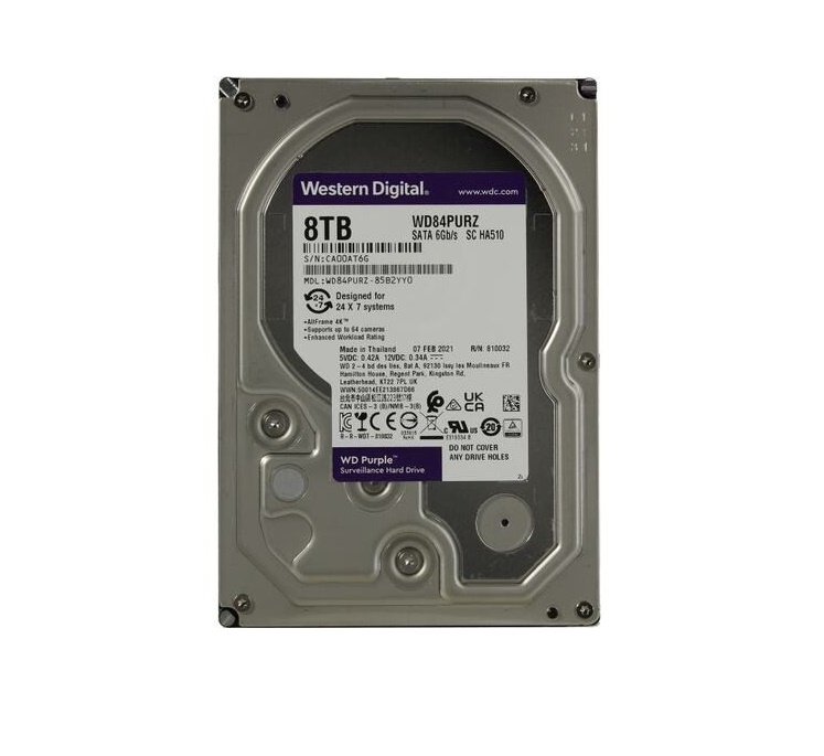Western Digital 8TB WD Sata Purple 6.0GB/s 5640RPM 3.5 Internal Hard Drive WD84PURZ