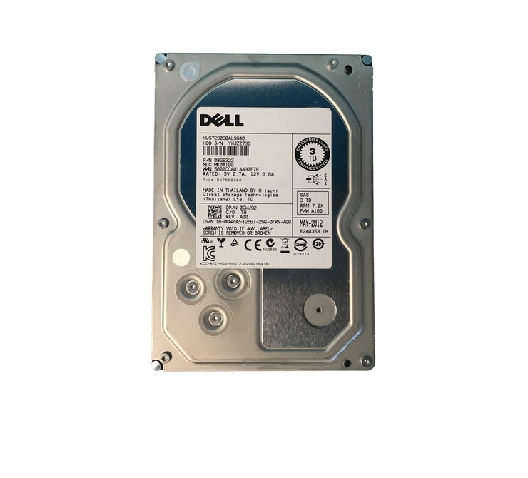 Dell 3TB Sas 7.2K 6GB/s 3.5 Internal Hard Drive CWJ92