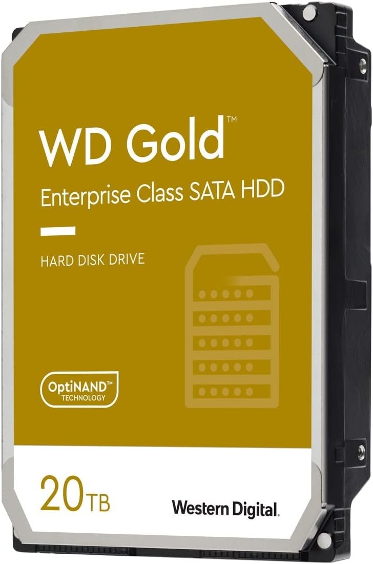 Western Digital 20TB Gold Enterprise 7200RPM Sata 6GB/s 3.5 Hdd WD202KRYZ