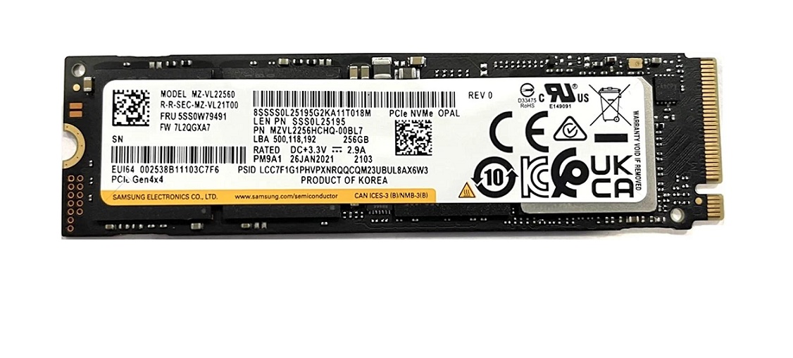 Samsung 256GB PCI-E Nvme M.2 2280 Internal Ssd Drive MZ-VL22560
