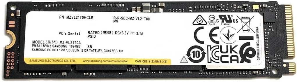 1TB Samsung PM9A1 M.2 2280 Nvme PCI-E 4.0 SSD MZ-VL21T00