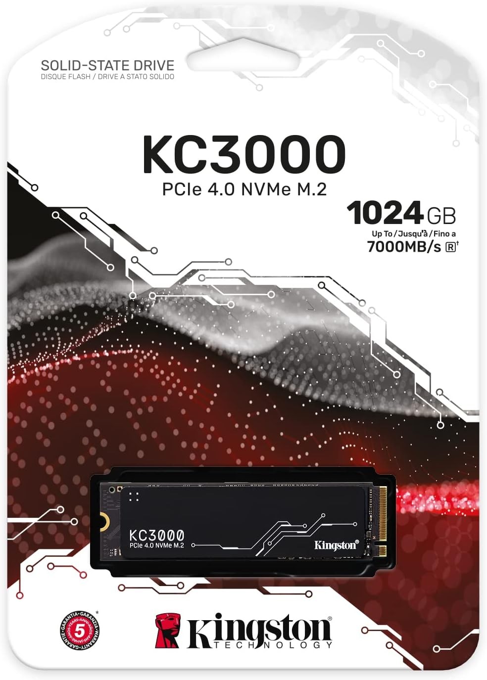 Kingston 1024GB KC3000 PCI-E 4.0 Nvme M.2 Ssd SKC3000S/1024G
