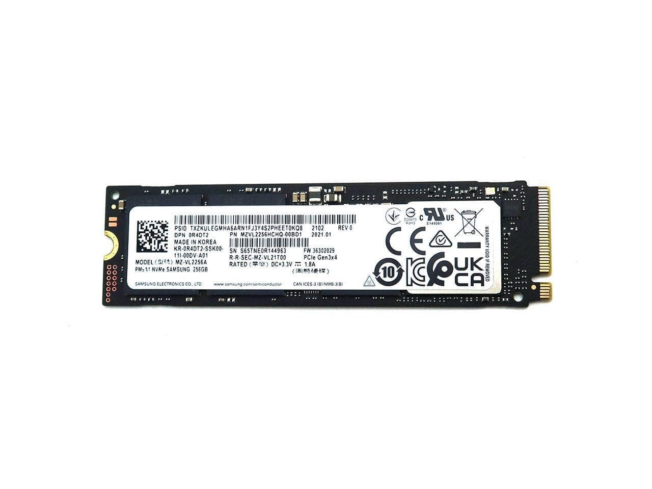 Samsung 256GB PM9A1 M.2 2280 Nvme PCI-E GEN3 x4 Ssd MZ-VL2256A