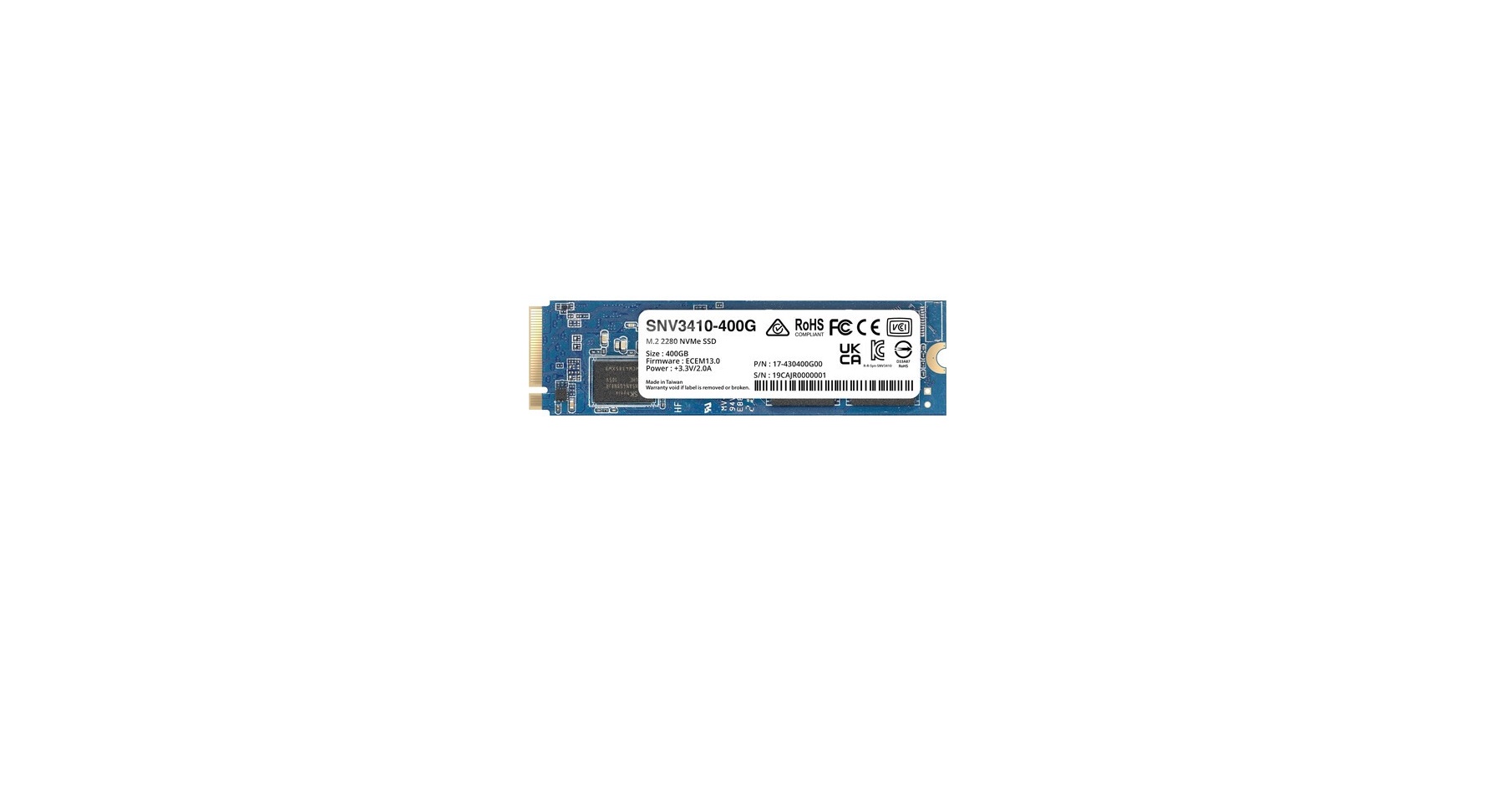 Synology 400GB M.2 2280 Nvme Ssd SNV3410-400G