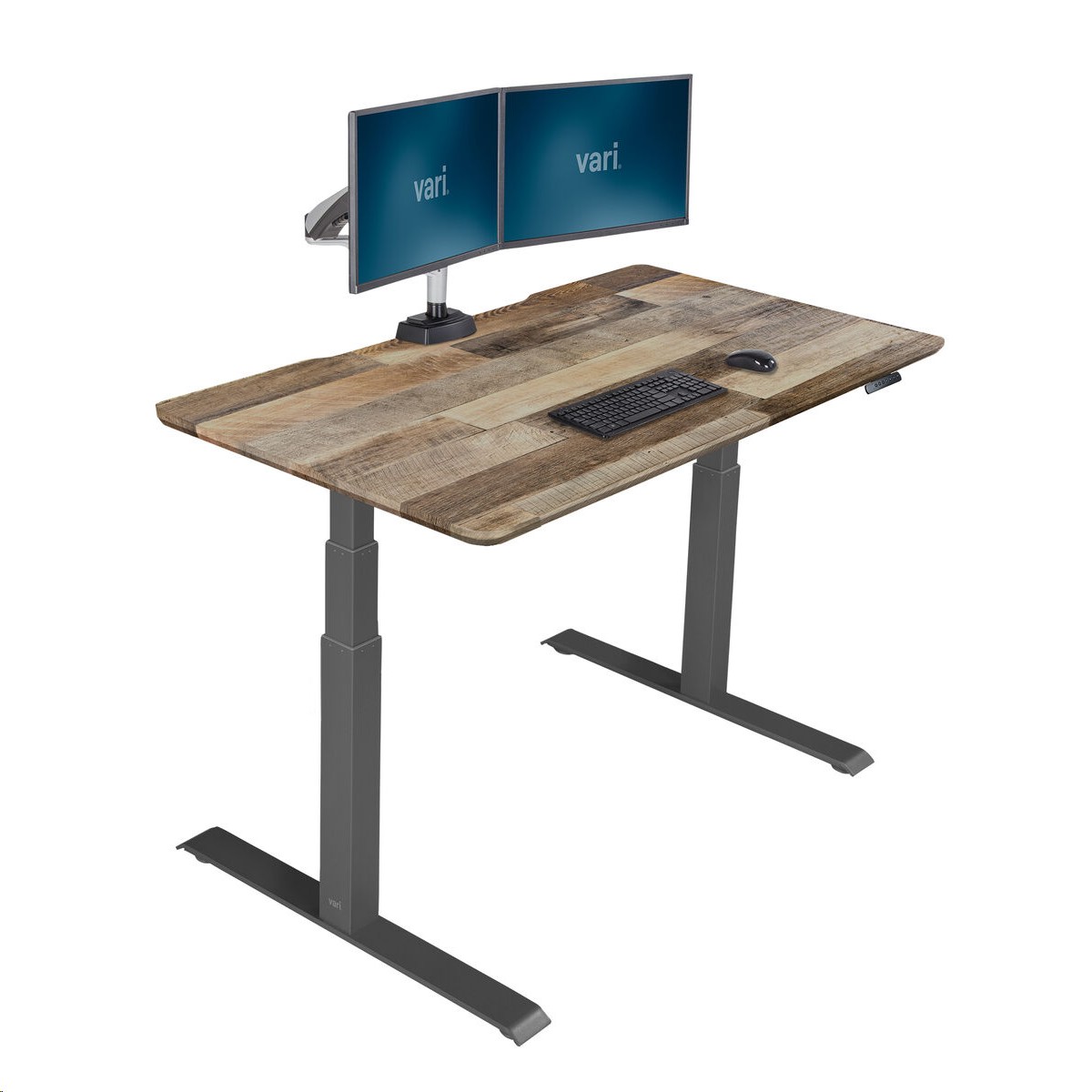 Varidesk Electric Standing Desk 60x30 Reclaimed Wood 400803