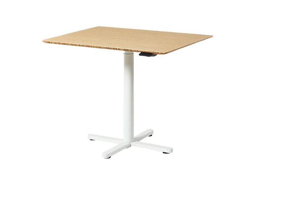 Humanscale Efloat One Standing Desk White Base With Bamboo Top F12836AW