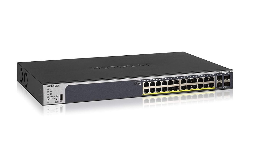 NetGear GS728TPP V2 24-Ports PoE+ 4x SFP Ethernet 1U L3 Smart GigaBit Switch GS728TPP-200NAS