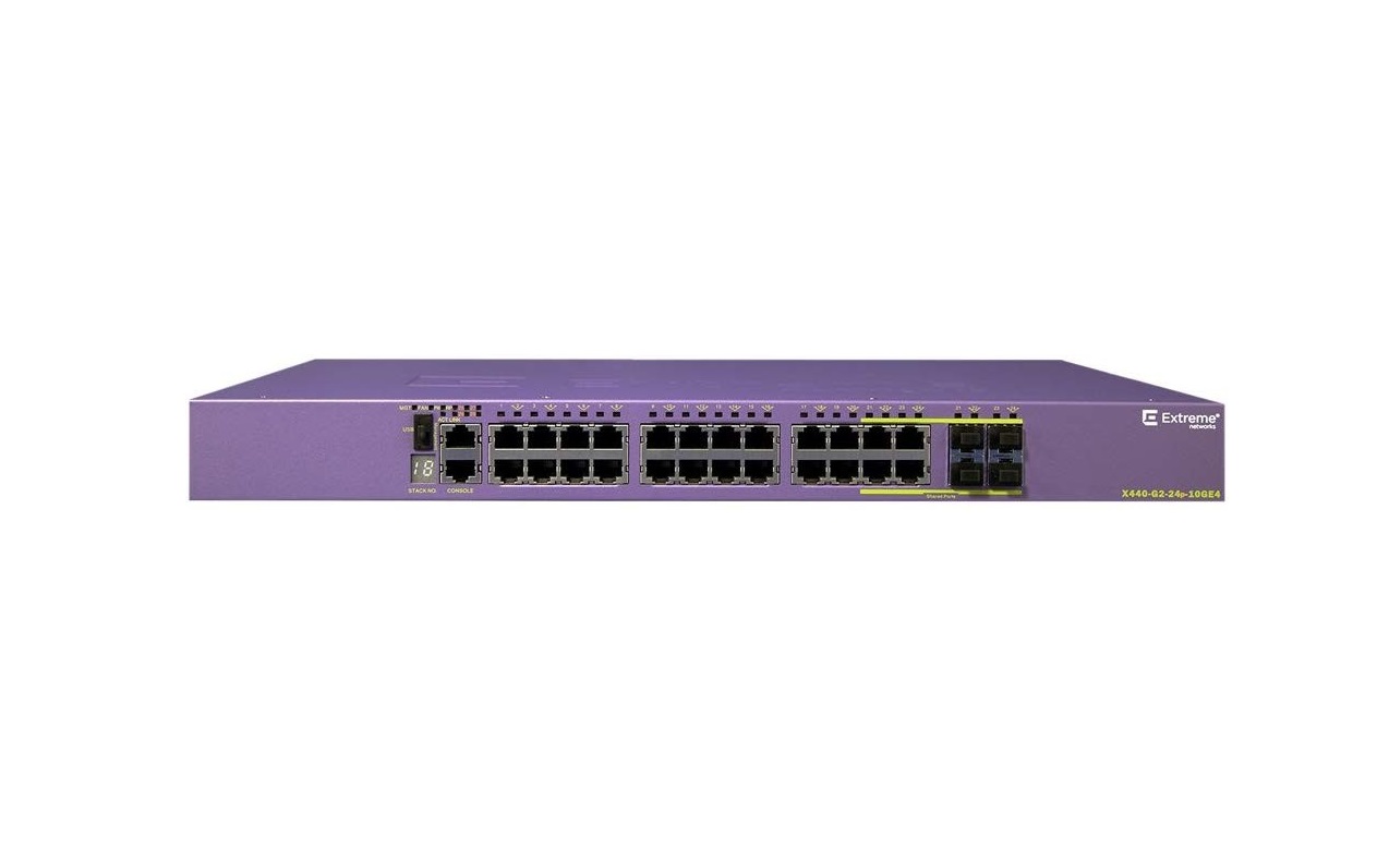 Extreme Networks X440-G2-24P-10GE4 24xPorts 4xSFP+ 4xSFP Combo Rack Mountable Managed Switch