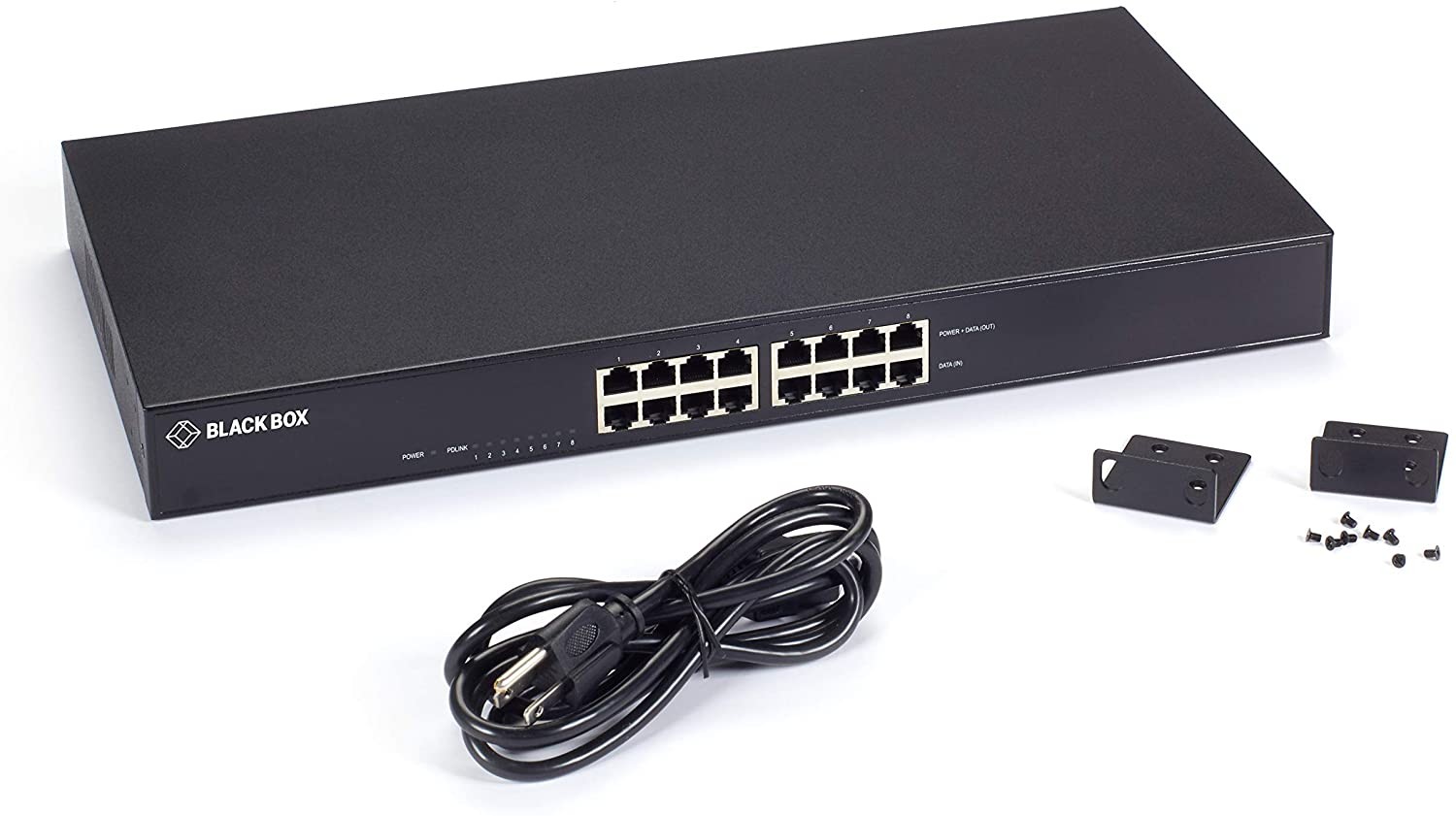Black Box LPJ008A-T-R2 8xPorts RJ45 POE+ Gigabit Ethernet Injector