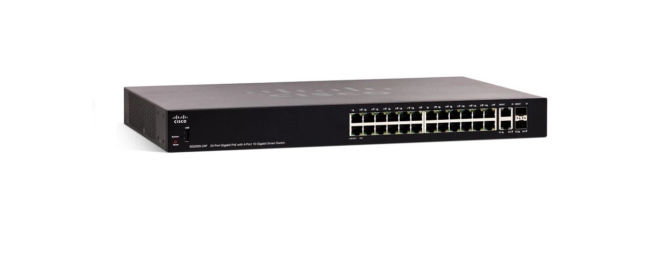 Cisco SG250X-24P-K9 Small Business 250 24-Ports Switch SG250X-24P-K9NA-RF