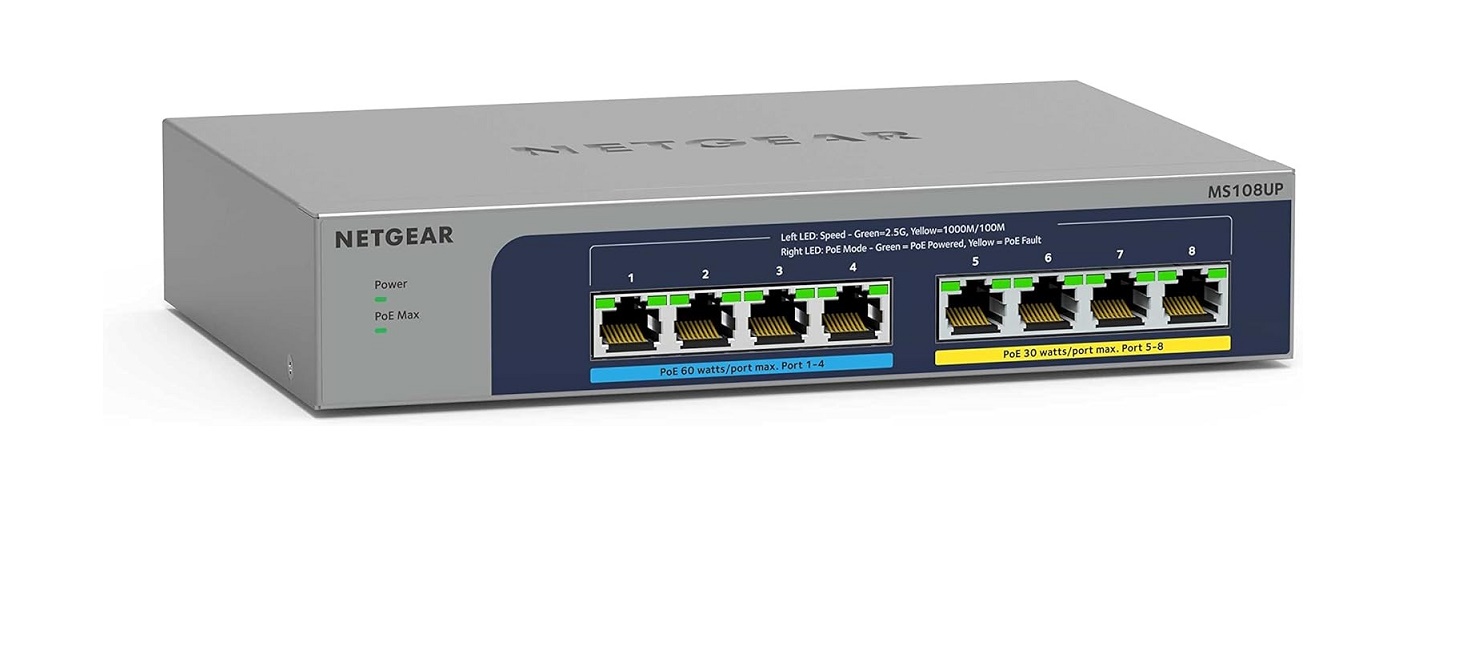 Netgear 8-Ports MS108UP Ultra60 Poe Multi-Gigabit Network Switch MS108UP-100NAS