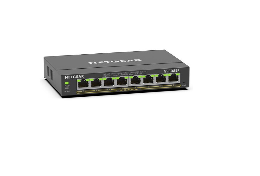 Netgear GS308EP 8-Ports PoE+ Gigabit Ethernet Switch GS308EP-100NAS