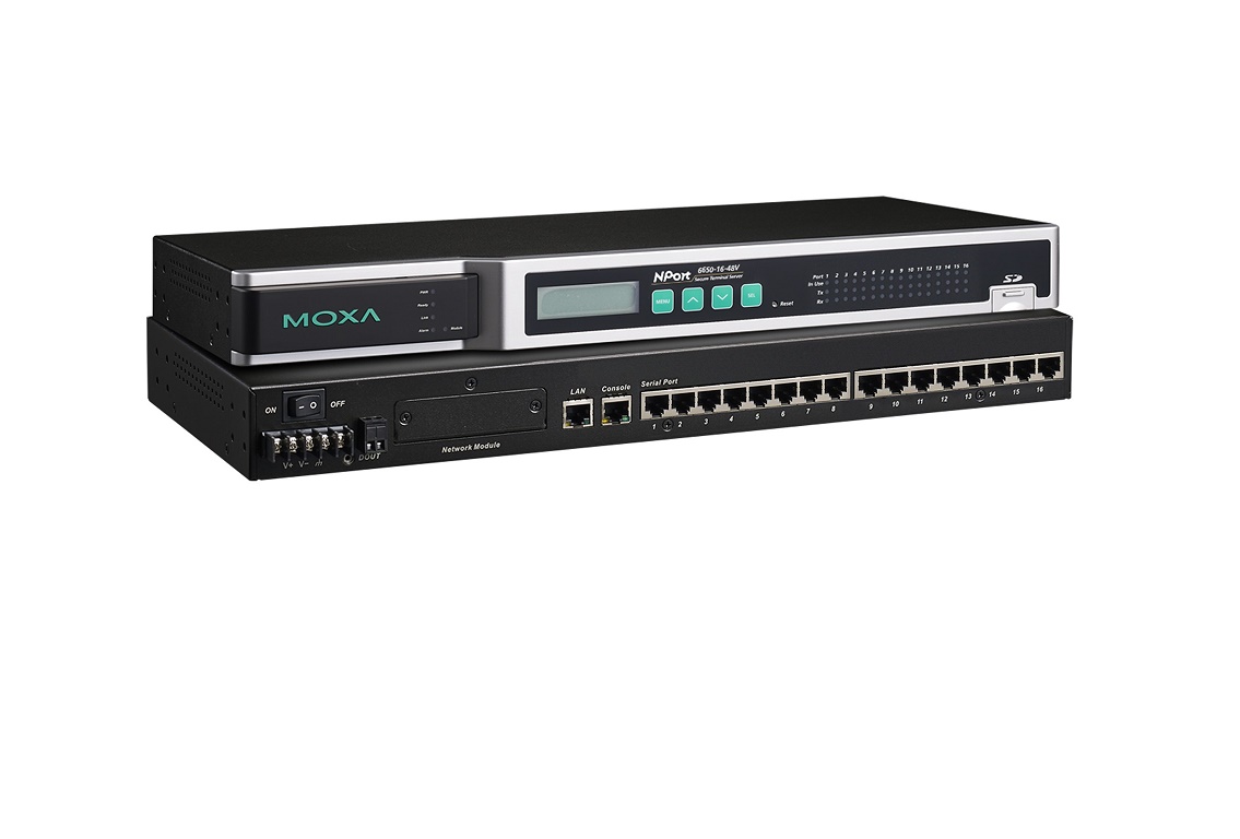 Moxa Nport 6400/6600 Series 6610-16 16-Ports RS-232 Secure Server NPORT661016