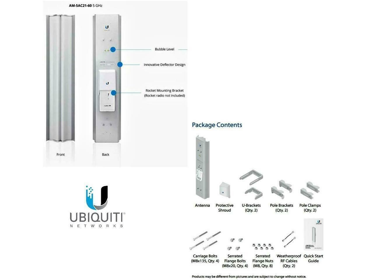 Ubiquiti 5GHz 2x2 Mimo Basestation Sector Antenna AM-5AC21-60