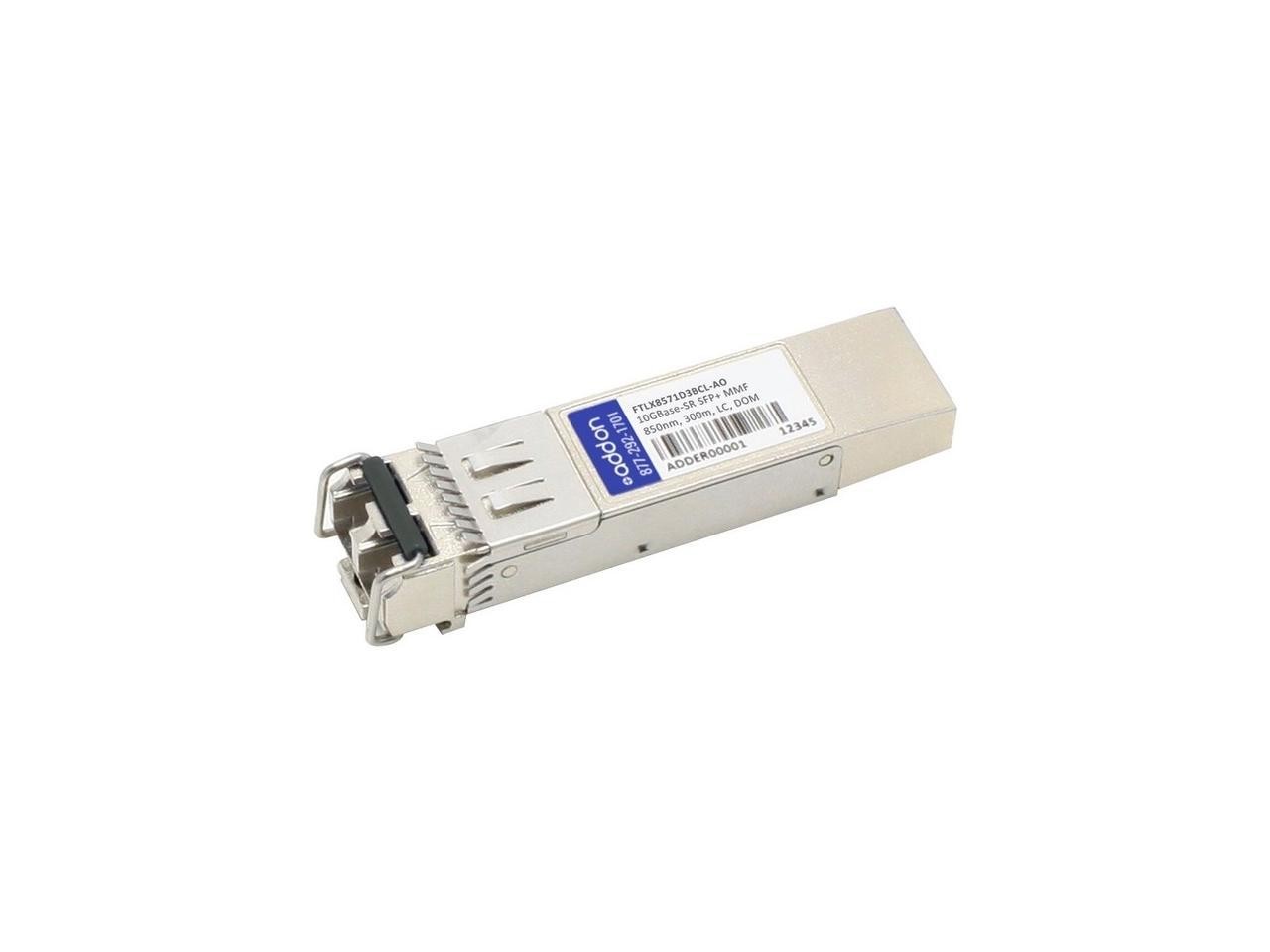 Addon Memory Upgrades Finisar FTLX8571D3BCL Compatible 10GBase-SR SFP+ Transceiver FTLX8571D3BCL-AO