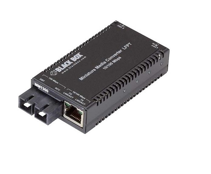 Black Box Blackbox Multipower Miniature Fast Ethernet Fiber Media Converter LHC014A-R4