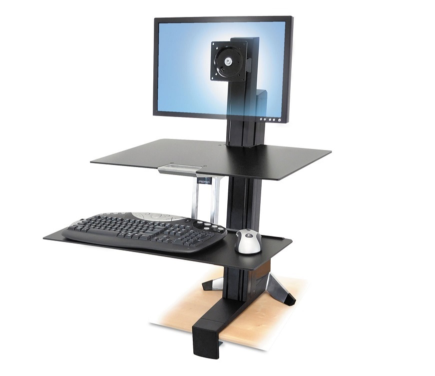 Ergotron WorkFit-S Single LD With Worksurface Stand For LCD Display Keyboard Mouse 33-350-200