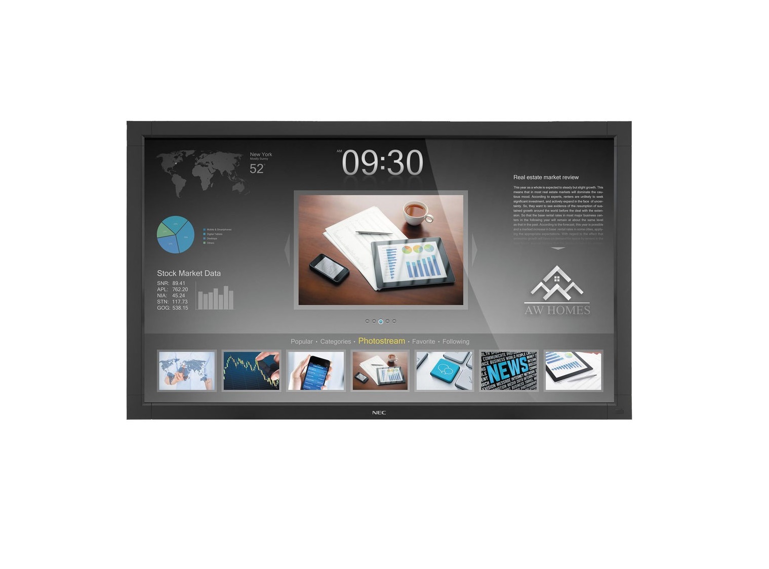 46 NEC V-Series Full HD TouchScreen Commercial LED Monitor V463-TM